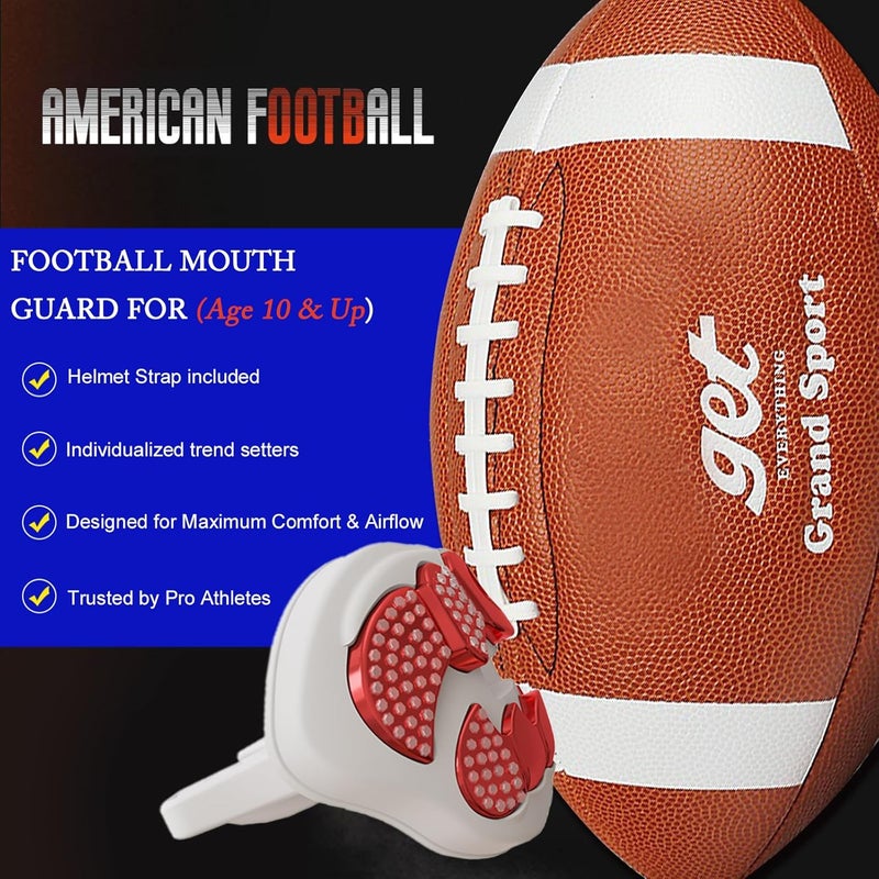 LeCool Football Mouth Guard with Connected Strap- 3D Beast Chrome Adult and Youth Mouth Guard-Mouth Piece for Sports for Maximum Air Flow and Teeth Protection - Image 2